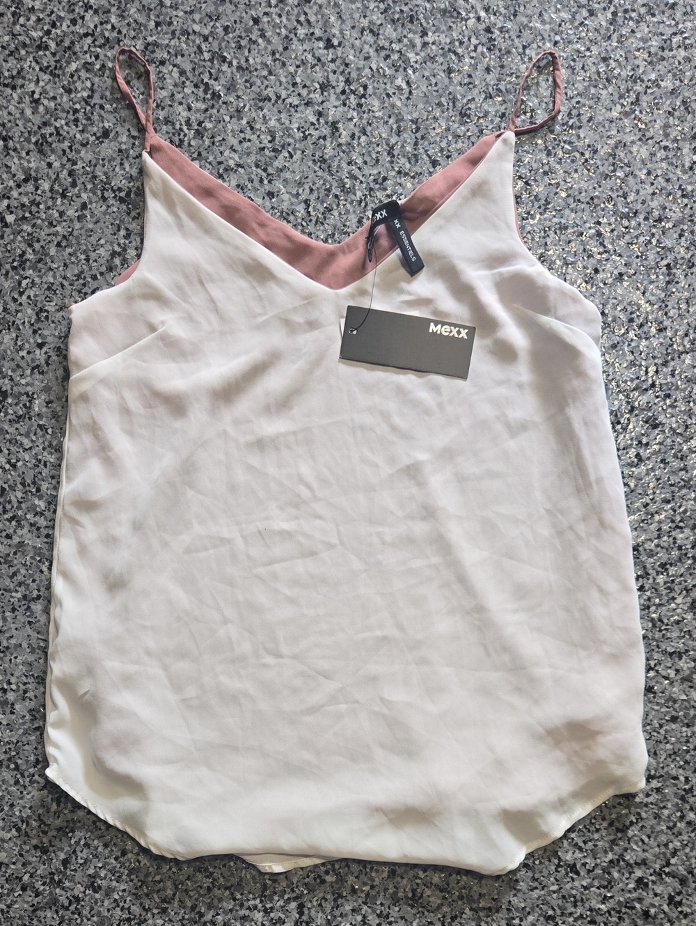 Mexx White Cami with Dusty Pink Trim